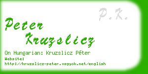 peter kruzslicz business card